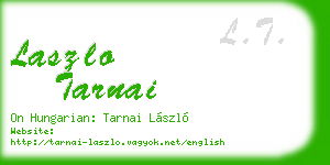 laszlo tarnai business card